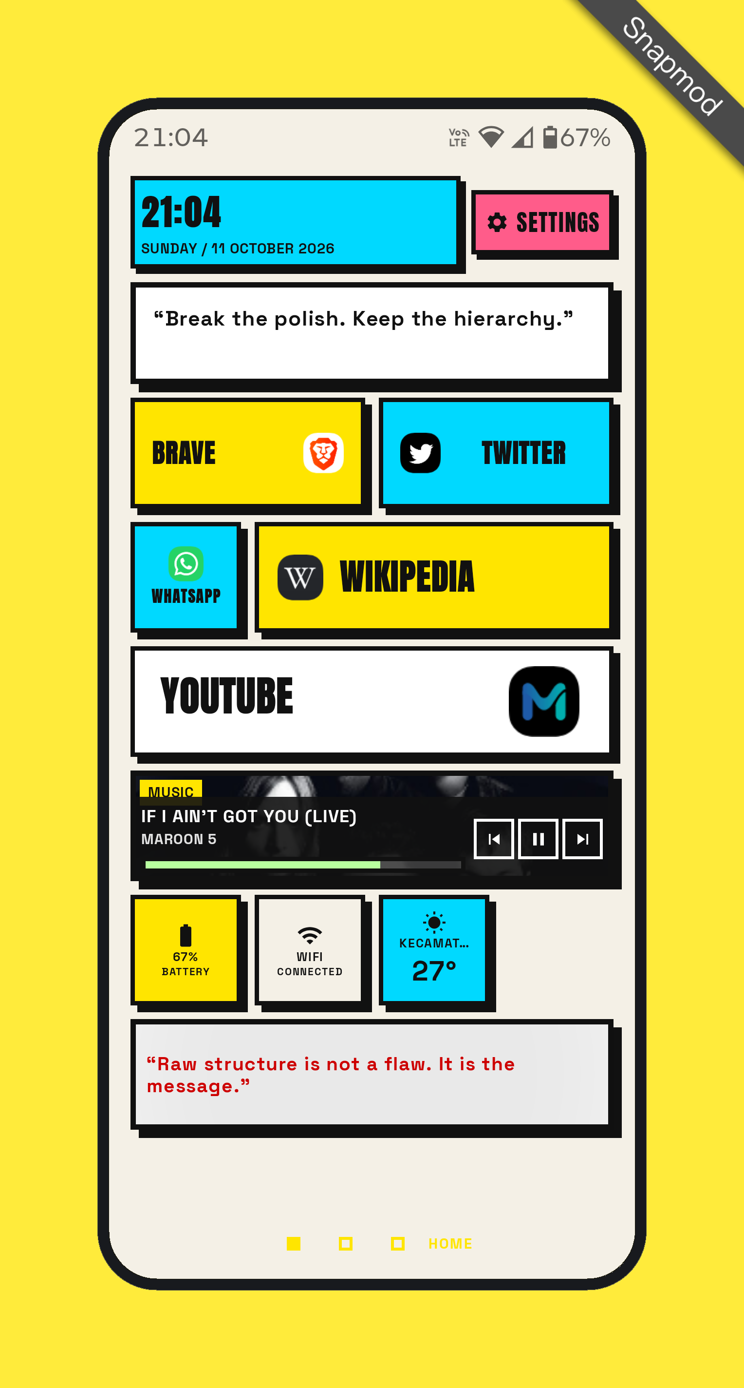 NB Launcher home screen