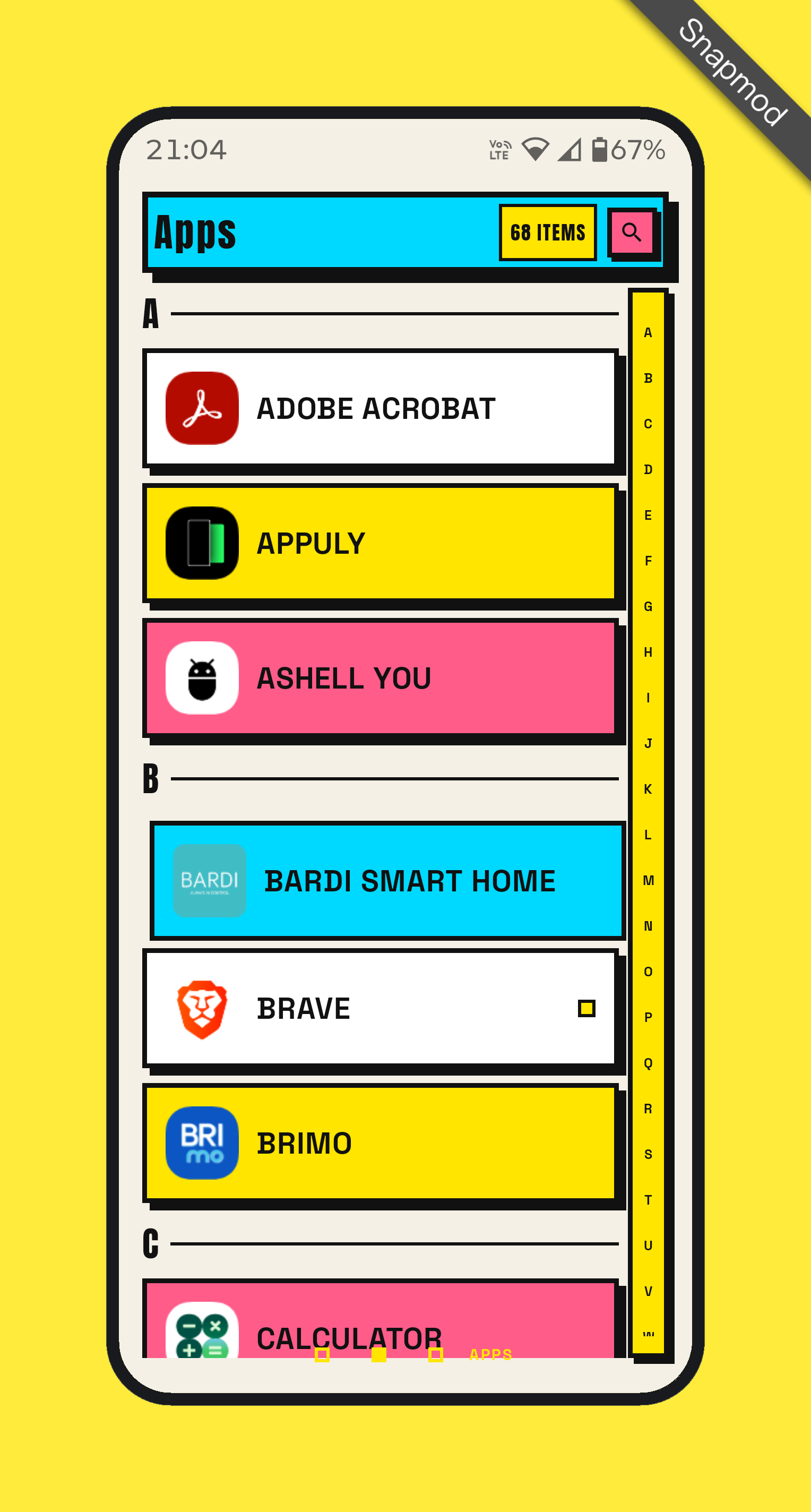NB Launcher apps screen